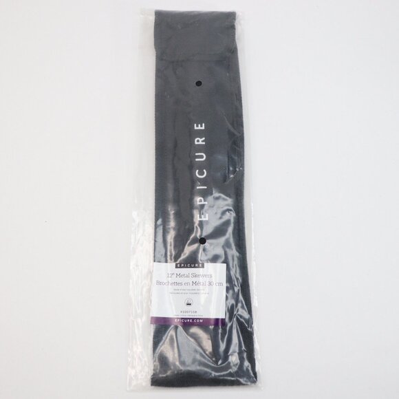 Epicure 15" Metal Grilling Skewers Set of 6 Stainless Steel with Sleeve New - Picture 11 of 15